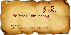 József Rázsony névjegykártya